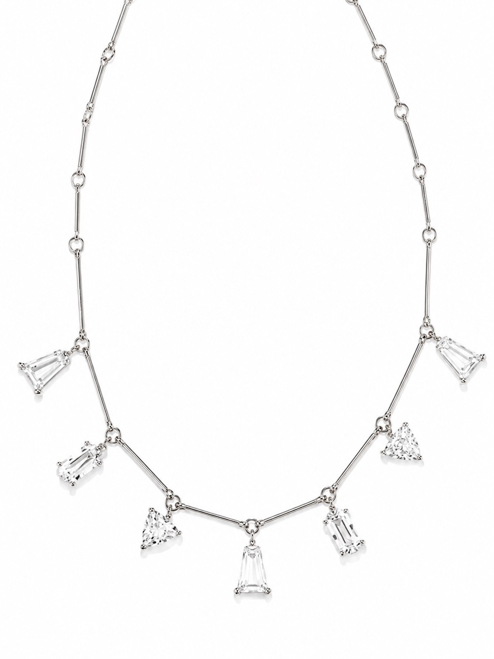 Kendra Scott Blair Silver Jewel Strand Necklace in White Crystal